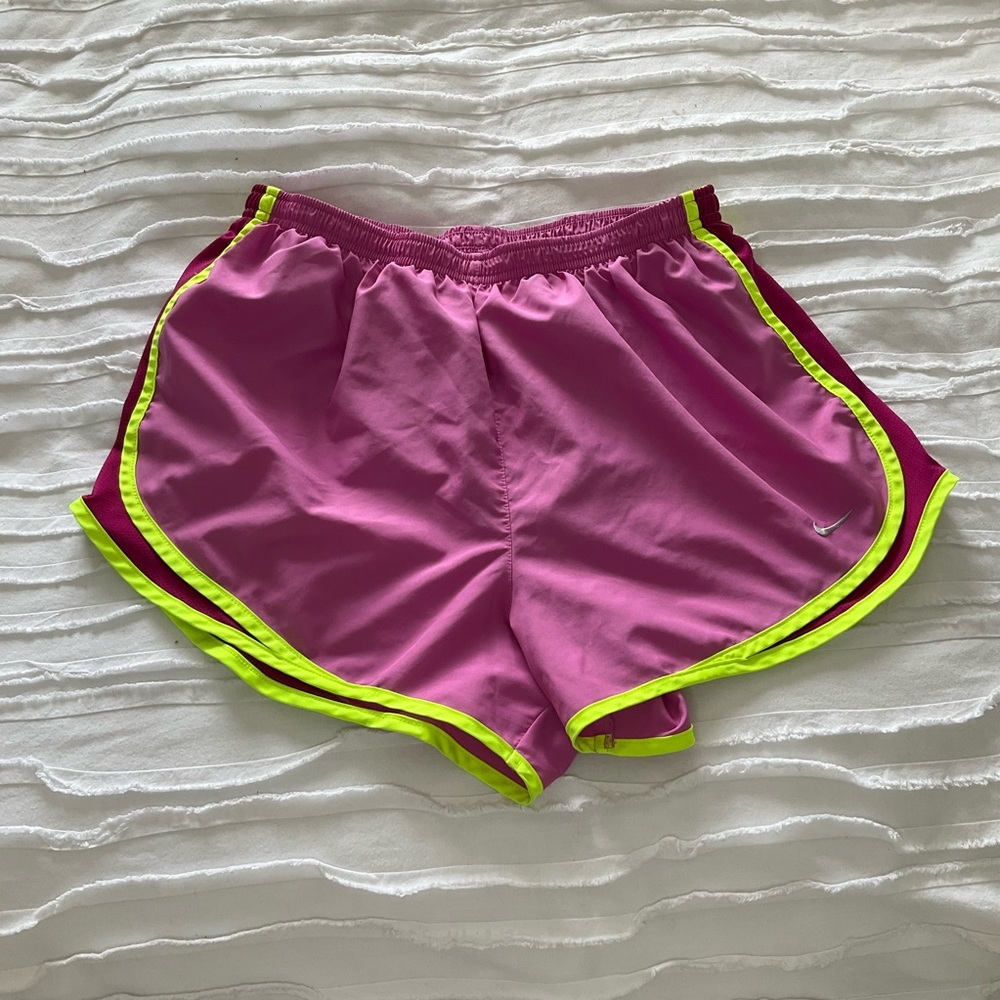 Pink and yellow large Nike Running Shorts